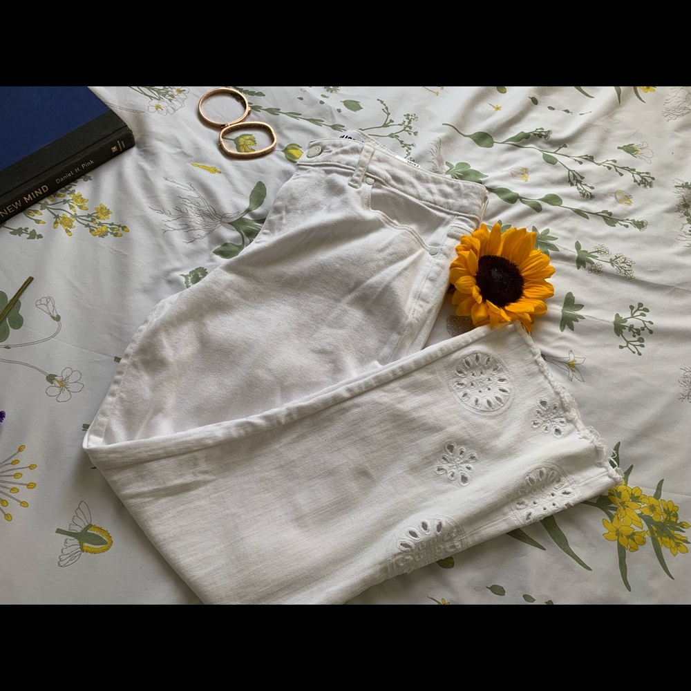 PAIGE Colette Crop Flare with Embroidered Eyelets